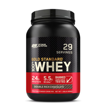 Picture of Optimum Nutrition Gold Standard 100% Whey Protein Powder, Double Rich Chocolate, 2 Pound (Packaging May Vary)