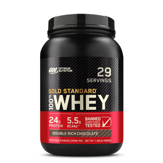 Picture of Optimum Nutrition Gold Standard 100% Whey Protein Powder, Double Rich Chocolate, 2 Pound (Packaging May Vary)