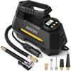 Picture of AstroAI Tire Inflator Portable Air Compressor Tire Air Pump for Car Tires - Car Accessories, 12V DC Auto Pump with Digital Pressure Gauge, Emergency LED Light for Bicycle, Balloons, Yellow