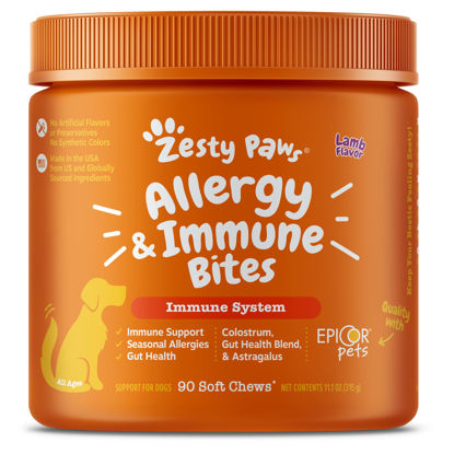 Picture of Zesty Paws Dog Allergy Relief- Dog Itching Skin Relief- Dog Probiotics for Itchy Skin and Itchy Ears- Dog Allergy Paw Relief- Dog Allergy Chews- Dog Itch Relief - Dog Skin Allergy Relief - Lamb - 90ct