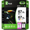 Picture of 67XL for HP Ink 67 HP 67XL Ink Cartridge for HP DeskJet 2755e 2700 2700e 2723e 2734e 2752e 2755e 2755 4155e 4155 Envy 6000 6055e 6055 6400 6455e Envy Pro 6452 6458 6475 Printer Black Color Combo Pack