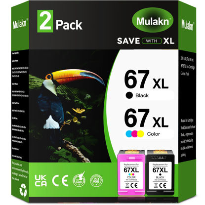 Picture of 67XL for HP Ink 67 HP 67XL Ink Cartridge for HP DeskJet 2755e 2700 2700e 2723e 2734e 2752e 2755e 2755 4155e 4155 Envy 6000 6055e 6055 6400 6455e Envy Pro 6452 6458 6475 Printer Black Color Combo Pack