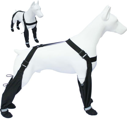 Picture of Dog Suspender Booties, 2025 New Dog Paw Boot Leggings Anti-Slip, Canada Pooch Dog Shoes Waterproof, Adjustable Suspender Boots for Dogs Winter Snow Rain Hiking Paws Protector (XL)