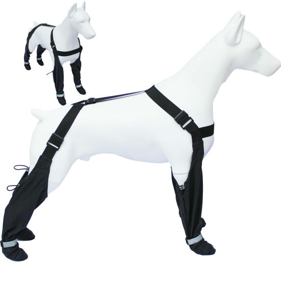 Picture of Dog Suspender Booties, 2025 New Dog Paw Boot Leggings Anti-Slip, Canada Pooch Dog Shoes Waterproof, Adjustable Suspender Boots for Dogs Winter Snow Rain Hiking Paws Protector (XL)