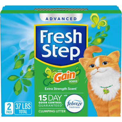 Picture of Fresh Step Advanced Clumping Litter with Febreze Freshness with Gain Scent, Fights Odor on Contact, 37 lbs. (2 x 18.5 lb. Box) (Package May Vary)