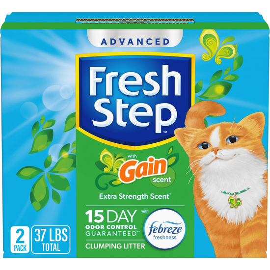 Picture of Fresh Step Advanced Clumping Litter with Febreze Freshness with Gain Scent, Fights Odor on Contact, 37 lbs. (2 x 18.5 lb. Box) (Package May Vary)