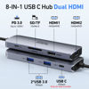 Picture of USB C Docking Station Dual HDMI Monitor,USB C to Dual HDMI Adapter with 2 HDMI Ports,PD Charging,SD/TF,USB A&C 3.0 Ports,USB C Hub HDMI for Dell XPS/HP/Lenovo/Surface/Yoga etc