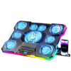 Picture of ChillCore Laptop Cooling Pad, RGB Lights Laptop Cooler 9 Fans for 15.6-19.3 Inch Laptops, Gaming Laptop Fan Cooling Pad with 8 Height Stands, 2 USB Ports - A21 Blue