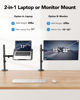 Picture of HUANUO Laptop Desk Mount, Laptop Mount for 17-inch Notebooks or 15”-32” Monitors, Laptop Arm with Ventilated Tray, Fully Adjustable Arm with Tilt, Swivel & Rotation, Holds up to 22 lbs