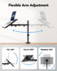 Picture of HUANUO Laptop Desk Mount, Laptop Mount for 17-inch Notebooks or 15”-32” Monitors, Laptop Arm with Ventilated Tray, Fully Adjustable Arm with Tilt, Swivel & Rotation, Holds up to 22 lbs