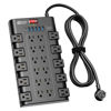 Picture of Power Strip, SUPERDANNY Surge Protector with 22 AC Outlets and 6 USB Charging Ports, 1875W/15A, 2100 Joules, 6.5Ft Flat Plug Heavy Duty Extension Cord for Home, Office, Dorm, Gaming Room, Black