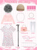 Picture of Luces 100th Days of School Costume for Girls, Old Lady Dress Up for Kids, 100th Day School Granny Wig Cane Accessories Outfit