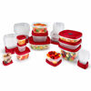 Picture of Rubbermaid 60-Piece Food Storage Containers with Lids, Microwave and Dishwasher Safe, Red Color, Ideal for Meal Prep and Pantry Storage