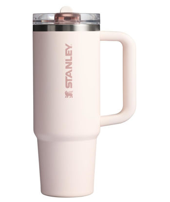 Picture of Stanley Quencher ProTour Flip Straw Tumbler with Leakproof Lid 30 oz | Built-In Straw & Handle | Cupholder Compatible for Travel | Insulated Stainless Steel Cup | BPA-Free | Rose Quartz Solid