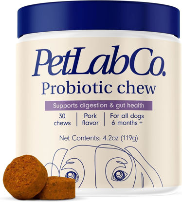 Picture of PetLab Co. Probiotics for Dogs, Support Gut Health, Occasional Diarrhea, Digestive Health & Seasonal Allergies - Pork Flavor - 30 Soft Chews - Packaging May Vary