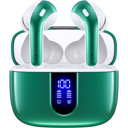 Picture of TAGRY Bluetooth Headphones True Wireless Earbuds 60H Playback LED Power Display Earphones with Wireless Charging Case IPX5 Waterproof in-Ear Ear buds with Mic for TV Smart Phone Laptop Computer Sports