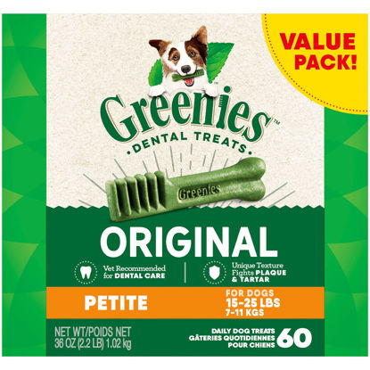 Picture of Greenies Original Petite Natural Dental Care Dog Treats, 36 oz. Pack (60 Treats)