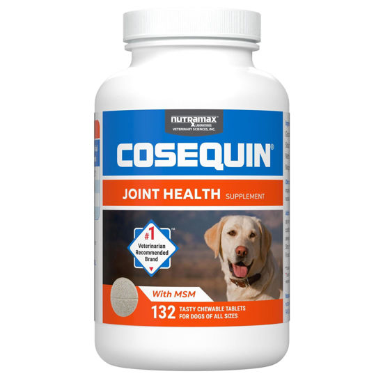 Picture of Nutramax Laboratories Cosequin Maximum Strength Joint Health Supplement for Dogs - With Glucosamine, Chondroitin, and MSM, 132 Chewable Tablets