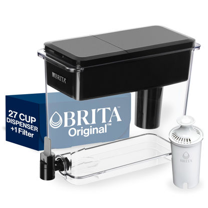 Picture of Brita UltraMax Large Water Dispenser With Standard Filter, BPA-Free, Replaces 1,800 Plastic Water Bottles a Year, Lasts Two Months or 40 Gallons, Includes 1 Filter, Kitchen Accessories, Large - 27-Cup