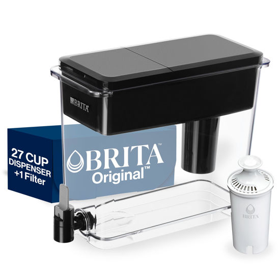 Picture of Brita UltraMax Large Water Dispenser With Standard Filter, BPA-Free, Replaces 1,800 Plastic Water Bottles a Year, Lasts Two Months or 40 Gallons, Includes 1 Filter, Kitchen Accessories, Large - 27-Cup