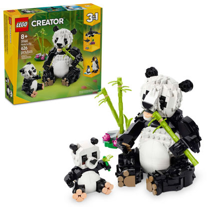 Picture of LEGO Creator 3 in 1 Wild Animals Panda Family - Building Toy with 3 Building Options, Panda, Penguin, or Orca - Animal Figures for Kids, Girls and Boys, Ages 8+ - Gift Idea for Birthdays - 31165