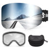 Picture of Snowalva Ski Goggles, Interchangeable Snow Goggles with 2 UV400 Magnet Ski Lenses for Men & Women, Valentine's Day Gifts