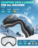 Picture of Snowalva Ski Goggles, Interchangeable Snow Goggles with 2 UV400 Magnet Ski Lenses for Men & Women, Valentine's Day Gifts