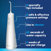 Picture of Waterpik Cordless Pulse Rechargeable Portable Water Flosser for Teeth, Gums, Braces Care and Travel with 2 Flossing Tips, Waterproof, ADA Accepted, WF-20 White, Packaging May Vary