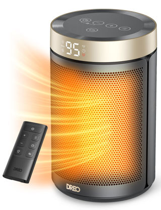 Picture of Dreo Space Heater, Portable Electric Heaters for Indoor Use with Thermostat and Remote, 2024 Upgraded, Digital Display, 12H Timer, 5 Mode, 1500W PTC Ceramic Fast Safety Heat for Office Bedroom Home