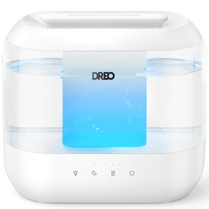 Picture of Dreo Humidifiers for Bedroom, Top Fill 4L Supersized Cool Mist Humidifier, 32H Runtime, 28 dB Quiet Ultrasonic Air Humidifier for Large Room, Plants, Baby Nursery, Indoor, Night Light, Easy to Clean