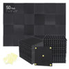 Picture of Focusound 50 Pack Acoustic Foam Panels 1" x 12" x 12" Sound Proof Foam Panles Soundproofing Noise Cancelling Wedge Panels for Home Office Recoding Studio with 300PCS Double-Side Adhesive