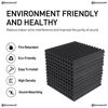 Picture of Focusound 50 Pack Acoustic Foam Panels 1" x 12" x 12" Sound Proof Foam Panles Soundproofing Noise Cancelling Wedge Panels for Home Office Recoding Studio with 300PCS Double-Side Adhesive