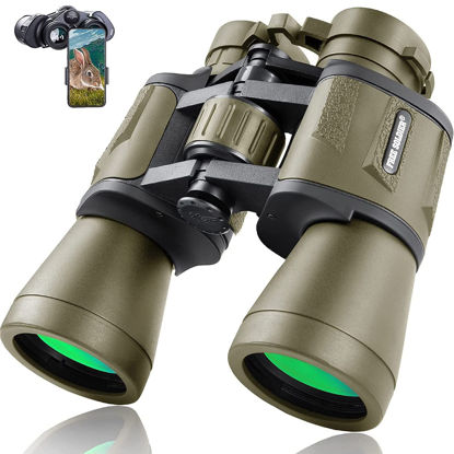 Picture of 20x50 Binoculars for Adults with Smartphone Adapter - High Powered Binoculars for Bird Watching Hunting Hiking Concert Travel Theater with BAK4 Prism FMC Lens, Mud