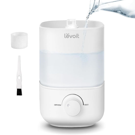 Picture of LEVOIT Top Fill Humidifiers for Bedroom, 2.5L Tank for Large Room, Easy to Fill & Clean, 28dB Quiet Cool Mist Air Humidifier for Home Baby Nursery & Plants, Auto Shut-off and BPA-Free for Safety, 25H