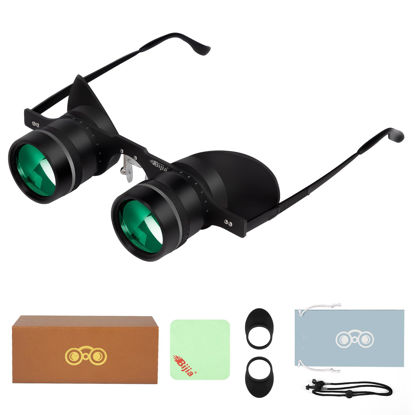 Picture of BIJIA 3X Opera Binocular Glasses,Hands-Free Lazy Glasses Binoculars Lightweight for Fishing,Bird Watching,Tv,Sports,Concerts,Theater,and Sightseeing,for Adults Men Women(Upgraded HD Green Film)