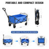 Picture of EVLIQUIL Collapsible Foldable Wagon,Wagons Carts Foldable with Wheels,Utility Grocery Lounge Folding Beach Wagon for Sand Garden Sports Shopping Outdoor(Lake Blue).