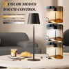 Picture of Cordless Table Lamp Rechargeable Black - KK 2 Pack 5000mAH Battery Operated Lamp for Counter, 3 Color Stepless Dimming Waterproof LED Wireless Lamp for Dining Kitchen, Outdoor Patio, Touch Control