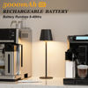 Picture of Cordless Table Lamp Rechargeable Black - KK 2 Pack 5000mAH Battery Operated Lamp for Counter, 3 Color Stepless Dimming Waterproof LED Wireless Lamp for Dining Kitchen, Outdoor Patio, Touch Control