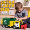 Picture of JOYIN Large Friction Powered Garbage Truck Toy Set, Includes Dumpster, Trash Bins, and Learning Cards for Kids