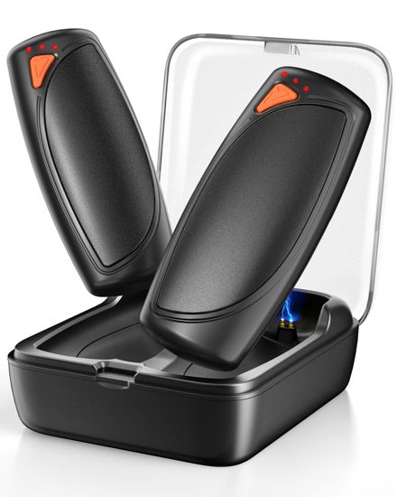Picture of Hand Warmers Rechargeable with Charge Case, 2 Packs 14,000mAh Electric Hand Warmer Battery Powered Dual Sided Reusable Long Battery Life Portable Pocket Heater Gifts for Men Women Golf, Hunting Gear