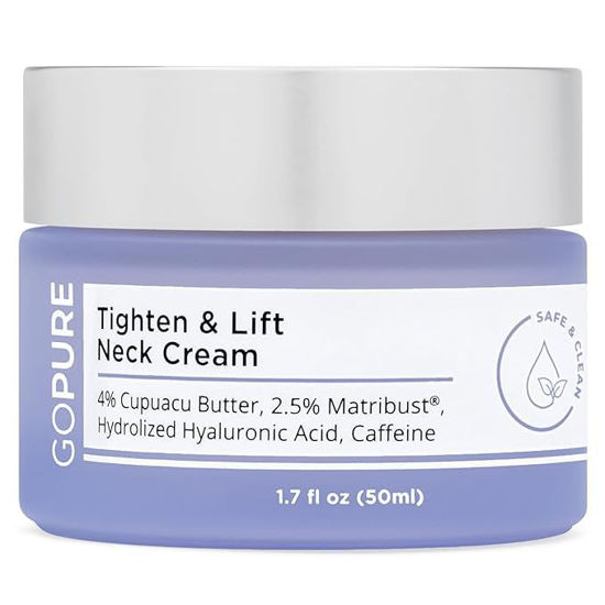 Picture of goPure Neck Firming Cream - Anti-Aging Neck Cream for Tightening and Wrinkles for an Even Skin Tone and Neck Lift - With Pro-Active Firming Complex, 1.7 oz