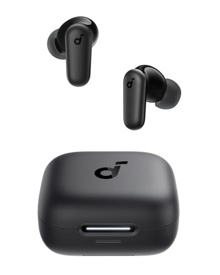 Picture of Soundcore P30i by Anker Noise Cancelling Earbuds, Strong and Smart Noise Cancelling, Powerful Bass, 45H Playtime, 2-in-1 Case and Phone Stand, IP54, Wireless Earbuds, Bluetooth 5.4 (Black)
