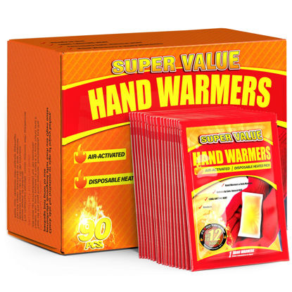 Picture of Hand Warmers Disposable 90Pcs, Long-Lasting Up to 12 Hours for Warm Body, Safe Portable Hand Warmers for Hand and Foot, Heater for Camping, Fishing, Winter for Women Men Mom Dad