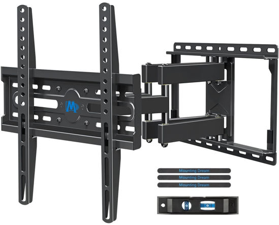 Picture of Mounting Dream TV Wall Mount for 32-65 Inch TV, TV Mount with Swivel and Tilt, Full Motion TV Bracket with Articulating Dual Arms, Fits 16inch Studs, Max VESA 400X400 mm, 99lbs, MD2380