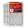 Picture of Filtrete 16x25x1 AC Furnace Air Filter, MERV 11, MPR 1000, Micro Allergen Defense, 3-Month Pleated 1-Inch Electrostatic Air Cleaning Filter, 4 Pack (Actual Size 15.69 x 24.69 x 0.81 in)