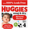 Picture of Huggies Size 4 Diapers, Snug & Dry Baby Diapers, Size 4 (22-37 lbs), 180 Count (6 Packs of 30), Packaging May Vary