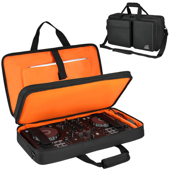 Picture of LEFOR·Z DJ Controller Case Compatible with Pioneer DDJ-FLX4/DDJ-REV1/DDJ-400/DDJ-SB3/DDJ-RB,Padded DJ Controller Storage Bag Fits for Numark Mixtrack Pro FX/Platinum FX/Roland DJ-202 and Accessories