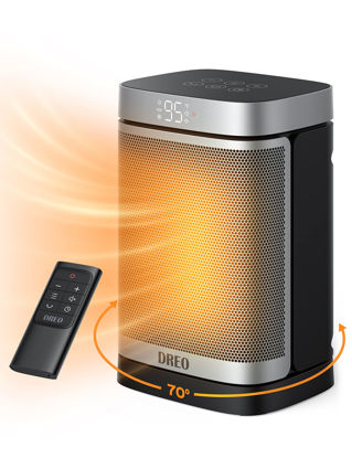 Picture of Dreo Space Heater, 1500W Portable Electric Heaters for Indoor Use, PTC Ceramic Heater for Office with Remote, Thermostat, 70°Oscillation, 12H Timer, 5 Modes, Safe Quiet Room Heater for Bedroom