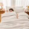 Picture of MUXHOMO 7 Pieces Queen Comforter Set, Soft Bed in a Bag Queen Size, All Season Bedding Set with Comforter, Flat Sheet, Fitted Sheet, Pillowcases & Shams, Beige