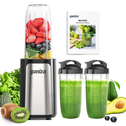Picture of Ganiza Blender for Smoothies, 14Pcs Personal Blender for Shake and Smoothies for Kitchen with 3 Portable Blender Cups (1x24oz & 2X17oz), Single Serve Smoothie Maker, Nutritious Recipe Smoothie Blender
